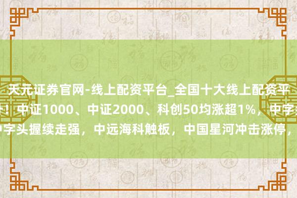 天元证券官网-线上配资平台_全国十大线上配资平台 A股主要指数拉升！中证1000、中证2000、科创50均涨超1%，中字头握续走强，中远海科触板，中国星河冲击涨停，中金公司、中国联通发力